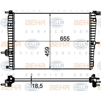 Radiateur, refroidissement du moteur HELLA 8MK 376 756-591