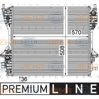 Radiateur, refroidissement du moteur HELLA 8MK 376 756-671
