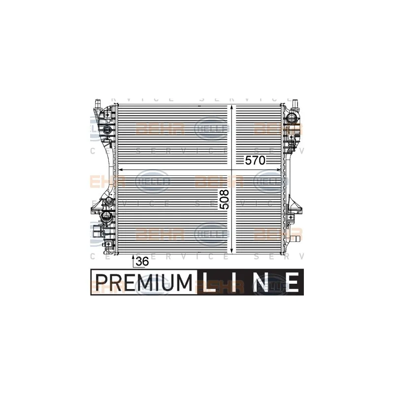 Radiateur, refroidissement du moteur HELLA 8MK 376 756-671