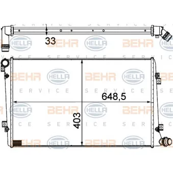 Radiateur, refroidissement du moteur HELLA 8MK 376 756-701
