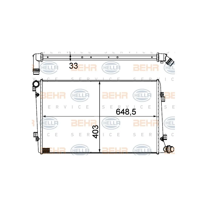 Radiateur, refroidissement du moteur HELLA 8MK 376 756-701