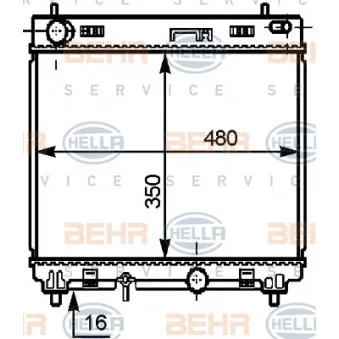 Radiateur, refroidissement du moteur HELLA 8MK 376 756-791