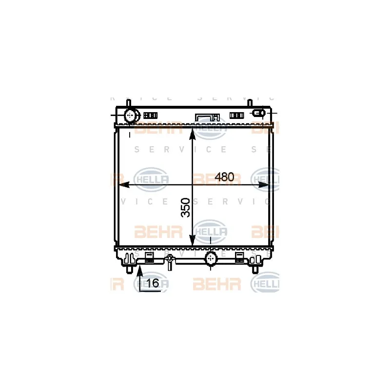 Radiateur, refroidissement du moteur HELLA 8MK 376 756-791