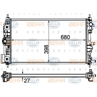 Radiateur, refroidissement du moteur HELLA 8MK 376 759-051