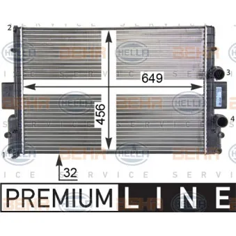 Radiateur, refroidissement du moteur HELLA 8MK 376 760-621