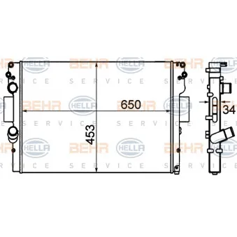 Radiateur, refroidissement du moteur HELLA 8MK 376 760-624