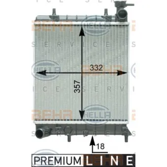 Radiateur, refroidissement du moteur HELLA 8MK 376 762-061