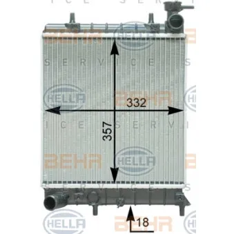 Radiateur, refroidissement du moteur HELLA 8MK 376 762-064