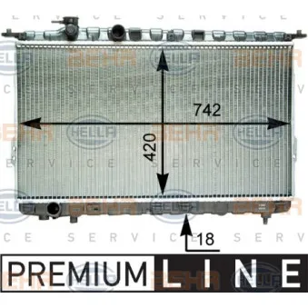 Radiateur, refroidissement du moteur HELLA 8MK 376 762-231