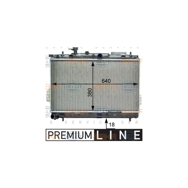 Radiateur, refroidissement du moteur HELLA 8MK 376 762-281