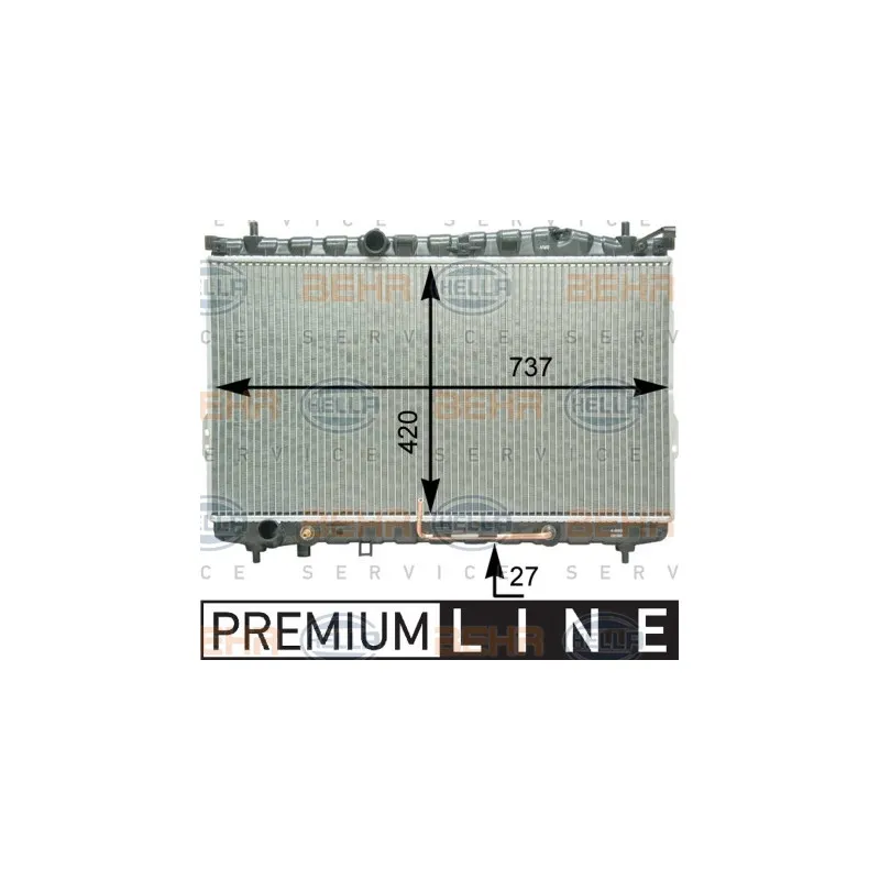 Radiateur, refroidissement du moteur HELLA 8MK 376 762-321