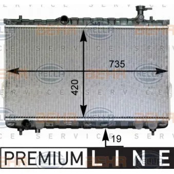 Radiateur, refroidissement du moteur HELLA 8MK 376 762-331
