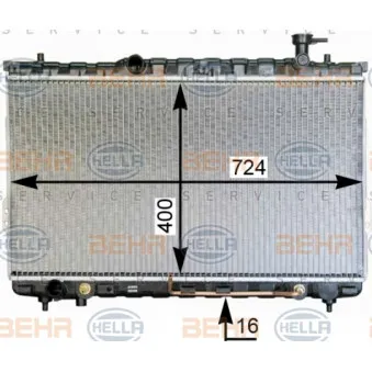 Radiateur, refroidissement du moteur HELLA 8MK 376 762-344