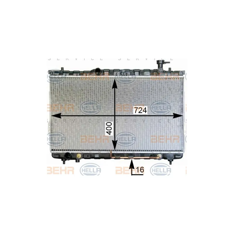 Radiateur, refroidissement du moteur HELLA 8MK 376 762-344