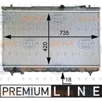 Radiateur, refroidissement du moteur HELLA 8MK 376 762-351