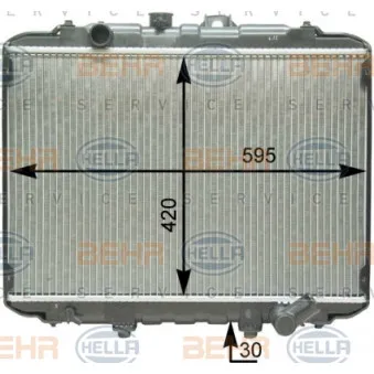 Radiateur, refroidissement du moteur HELLA 8MK 376 762-371