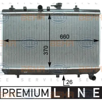 Radiateur, refroidissement du moteur HELLA 8MK 376 762-431