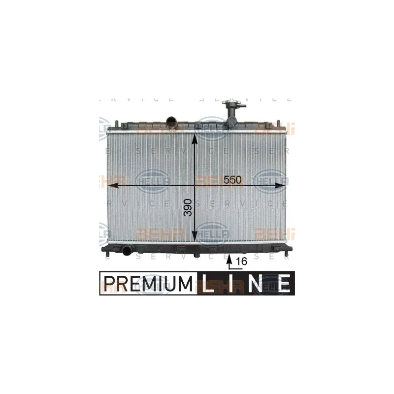 Radiateur, refroidissement du moteur HELLA 8MK 376 762-441