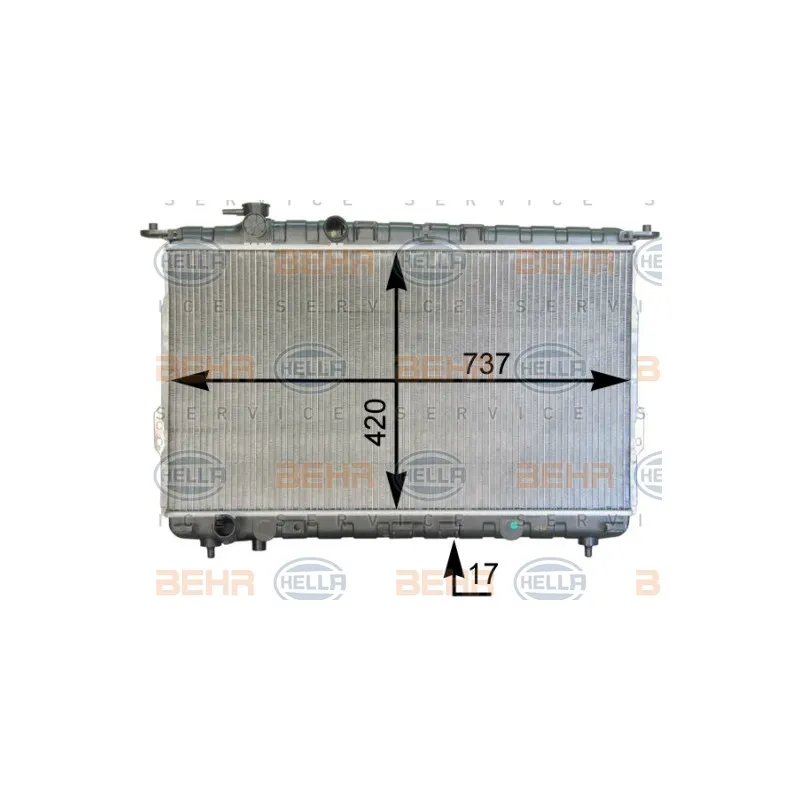 Radiateur, refroidissement du moteur HELLA 8MK 376 762-481