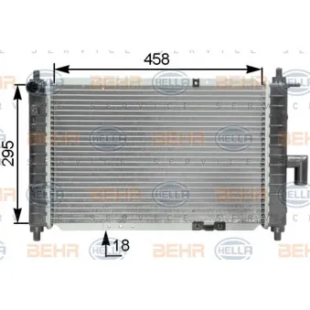 Radiateur, refroidissement du moteur HELLA 8MK 376 762-521