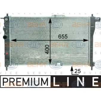 Radiateur, refroidissement du moteur HELLA 8MK 376 762-541