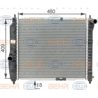 Radiateur, refroidissement du moteur HELLA 8MK 376 762-641