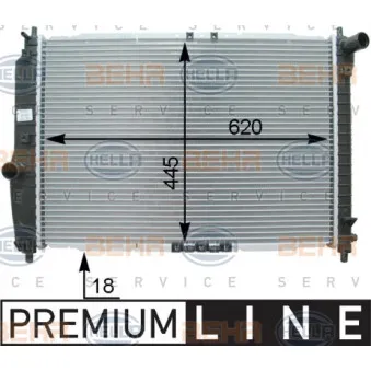 Radiateur, refroidissement du moteur HELLA 8MK 376 762-661