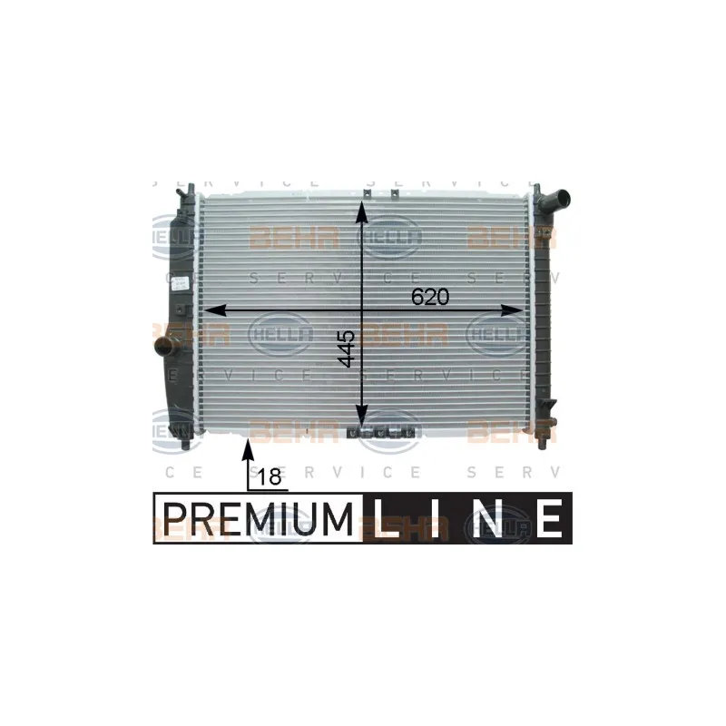 Radiateur, refroidissement du moteur HELLA 8MK 376 762-661