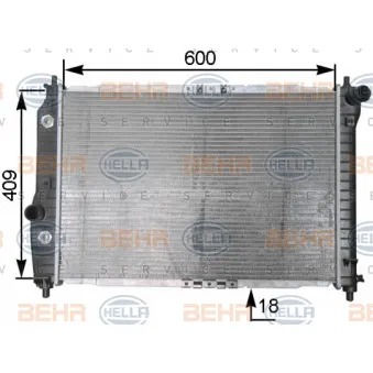 Radiateur, refroidissement du moteur HELLA 8MK 376 762-671