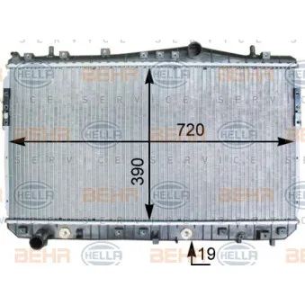 Radiateur, refroidissement du moteur HELLA 8MK 376 762-681
