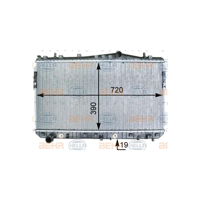 Radiateur, refroidissement du moteur HELLA 8MK 376 762-681