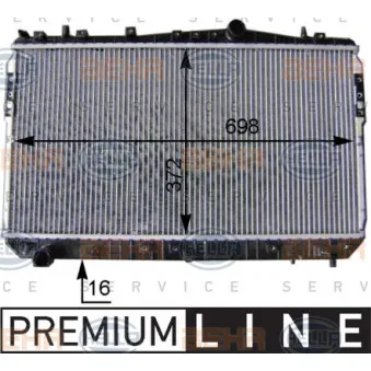 Radiateur, refroidissement du moteur HELLA 8MK 376 762-691