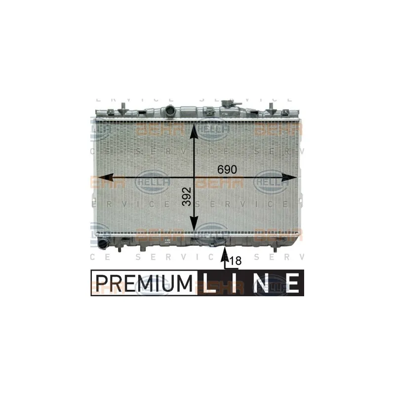 Radiateur, refroidissement du moteur HELLA 8MK 376 762-721