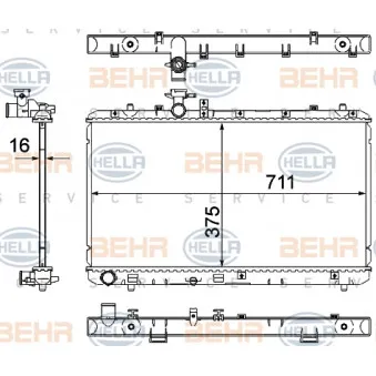 Radiateur, refroidissement du moteur HELLA 8MK 376 762-741