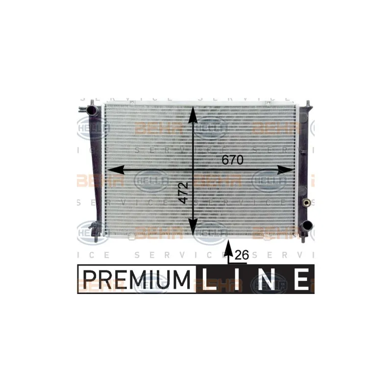 Radiateur, refroidissement du moteur HELLA 8MK 376 763-111