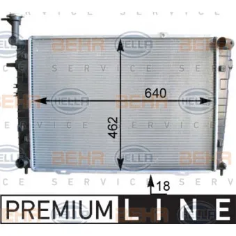 Radiateur, refroidissement du moteur HELLA 8MK 376 763-211