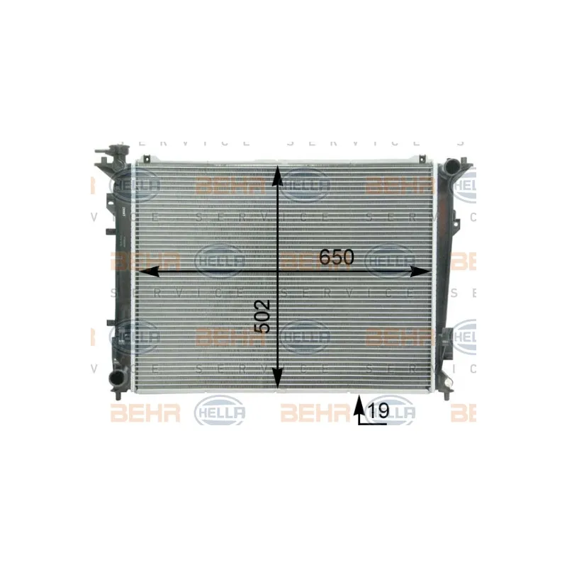 Radiateur, refroidissement du moteur HELLA 8MK 376 763-221
