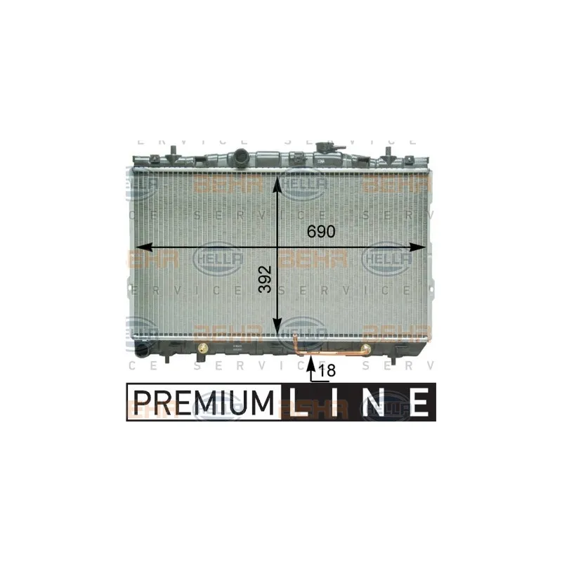 Radiateur, refroidissement du moteur HELLA 8MK 376 763-291