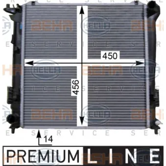 Radiateur, refroidissement du moteur HELLA 8MK 376 763-321