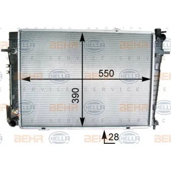 Radiateur, refroidissement du moteur HELLA 8MK 376 763-331
