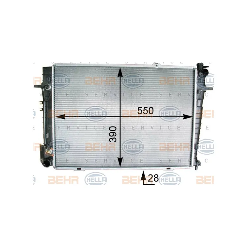 Radiateur, refroidissement du moteur HELLA 8MK 376 763-331