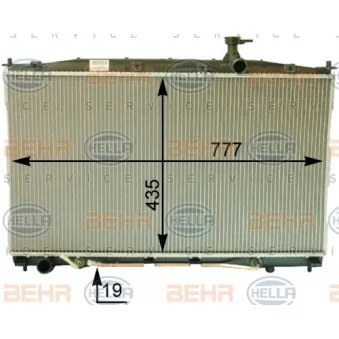 Radiateur, refroidissement du moteur HELLA 8MK 376 763-431