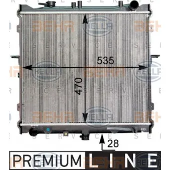 Radiateur, refroidissement du moteur HELLA 8MK 376 763-501