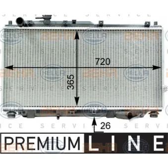 Radiateur, refroidissement du moteur HELLA 8MK 376 763-531