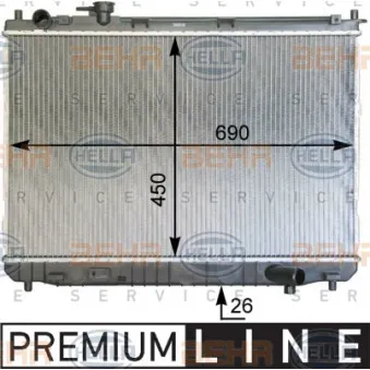 Radiateur, refroidissement du moteur HELLA 8MK 376 763-551