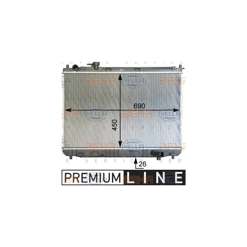 Radiateur, refroidissement du moteur HELLA 8MK 376 763-551