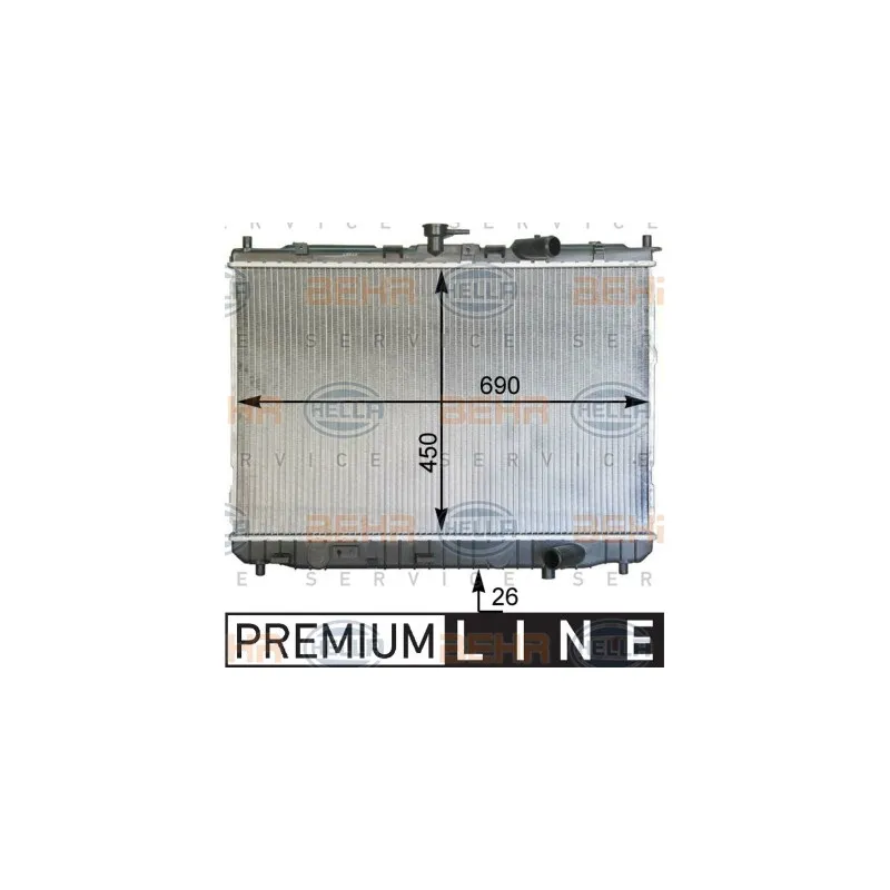Radiateur, refroidissement du moteur HELLA 8MK 376 763-561