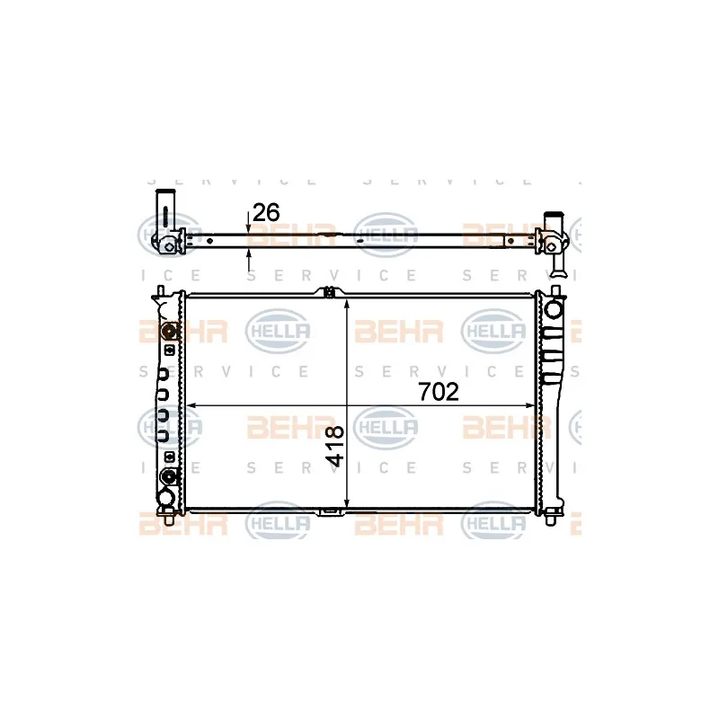 Radiateur, refroidissement du moteur HELLA 8MK 376 763-581