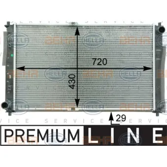 Radiateur, refroidissement du moteur HELLA 8MK 376 763-591