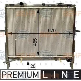 Radiateur, refroidissement du moteur HELLA 8MK 376 763-611